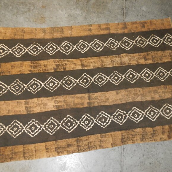 Very Old African Mudcloth Tablecloth Tapestry Blanket hand painted woven dyed - Picture 2 of 6